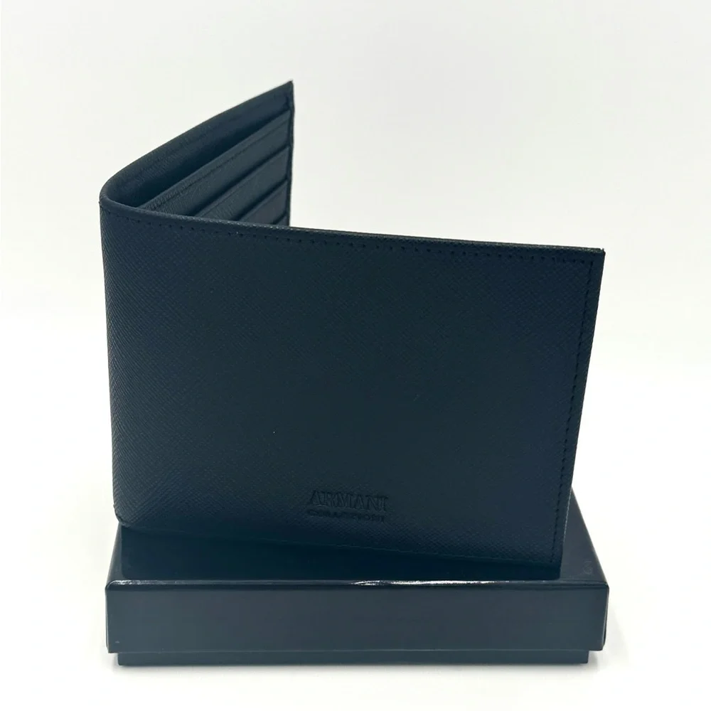 Giorgio Armani Collezioni Bi-fold saffiano leather wallet